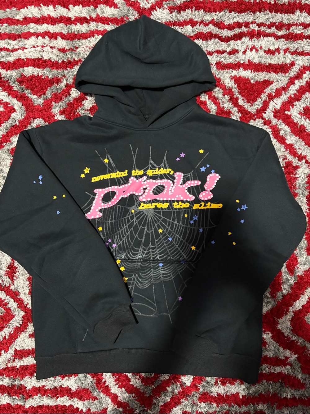 Sp5der Hoodie P*NK - Size L